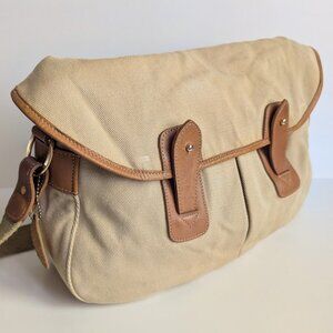 Bass Vintage Leather & Cotton Canvas Fishing Bag Messenger Bag Shoulder Bag